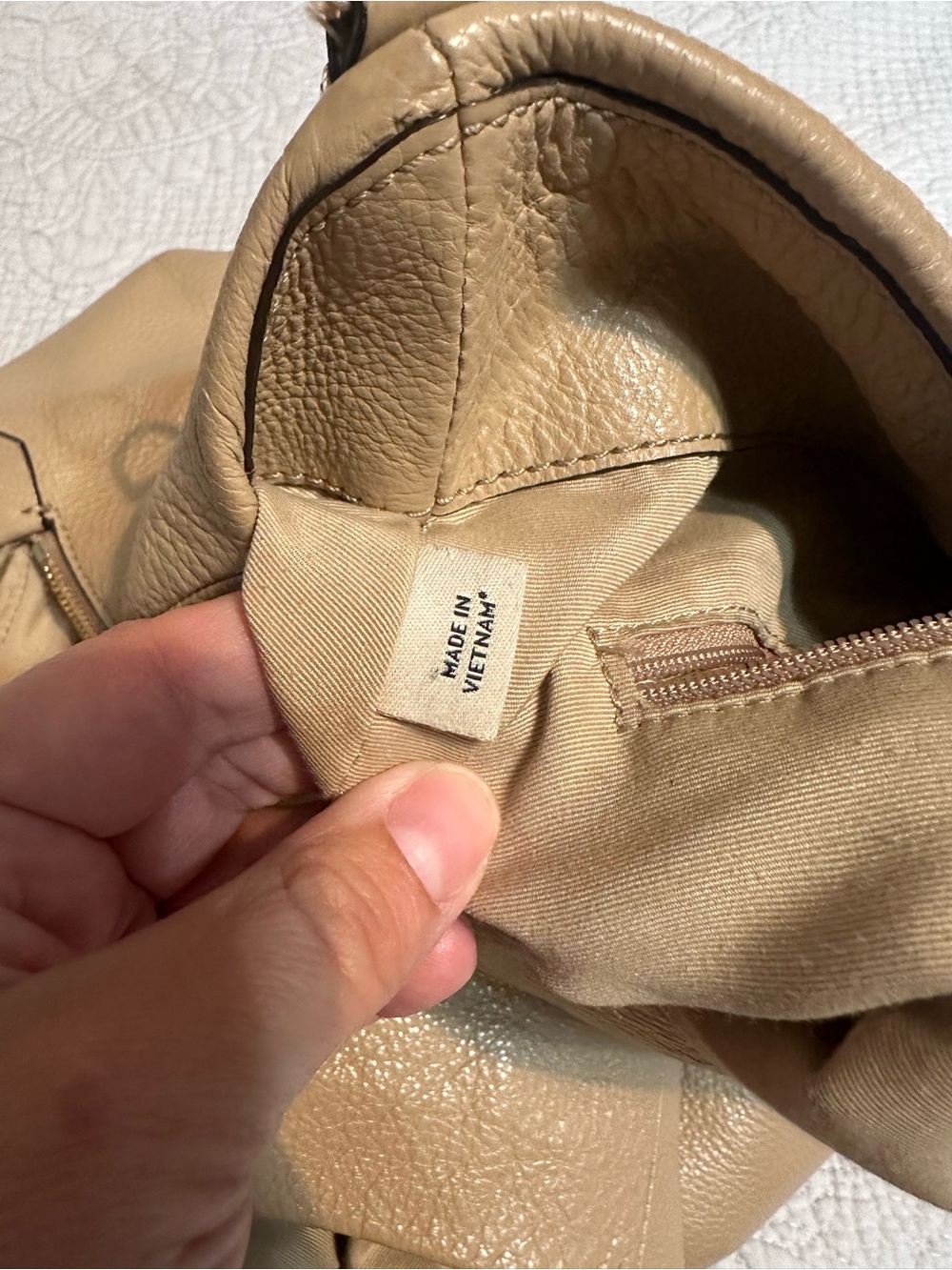 Coach Madison Pebble Leather Phoebe Shoulder Bag in Taupe - Picture 8 of 13